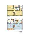 floor plan of three bedroom townhome in TN